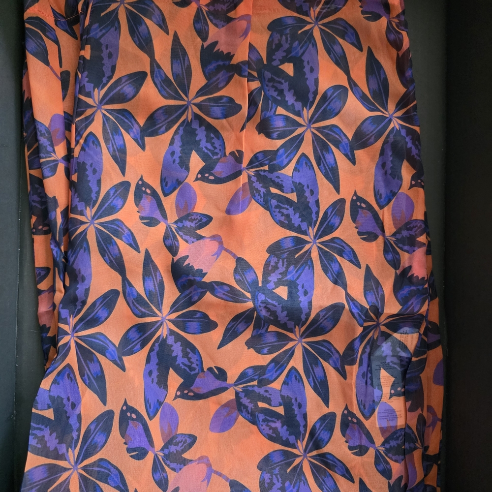 PrettyLittleThing Orange and Purple Floral Swim Coverup